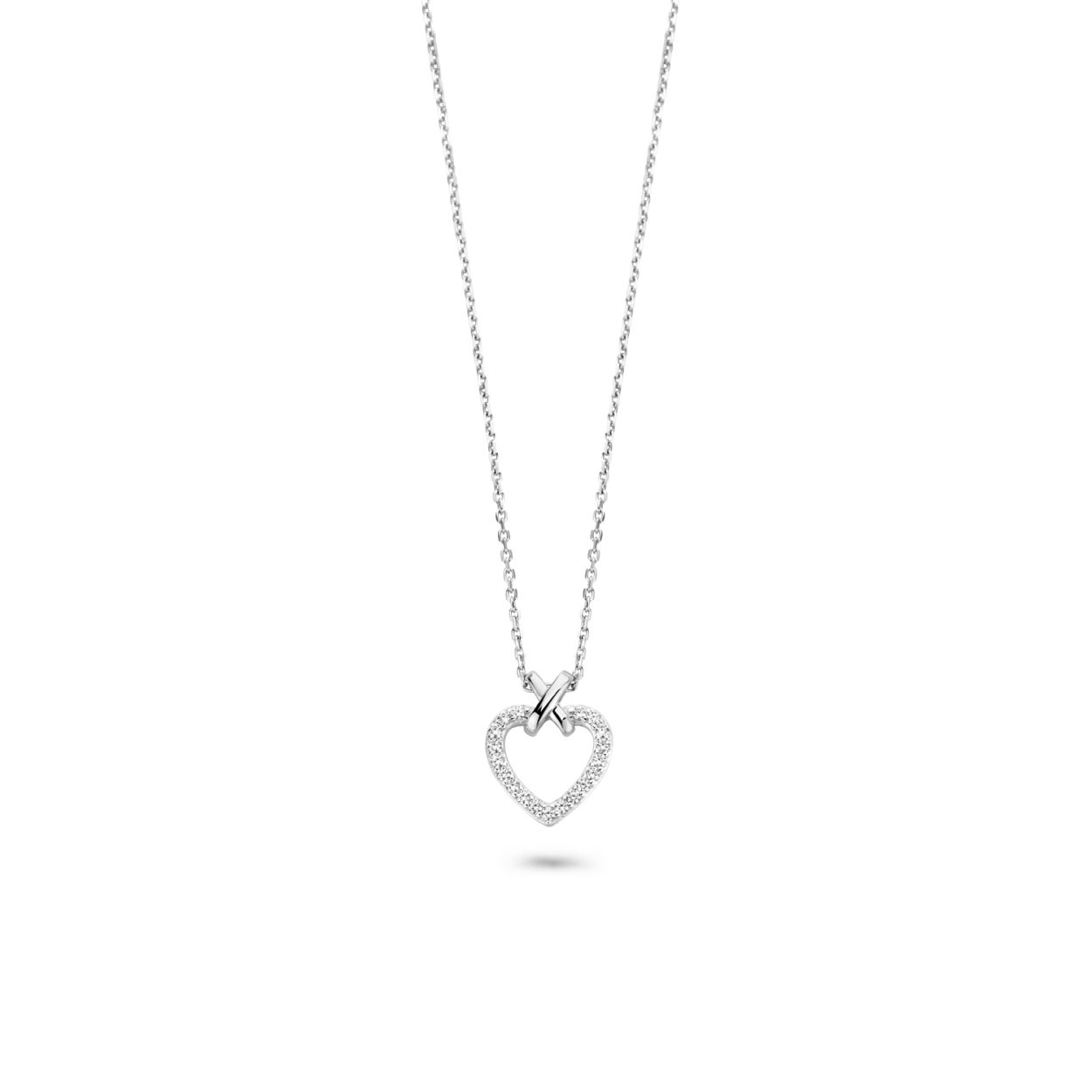 Rosa di Luca zilveren hanger witte zirkonia met collier