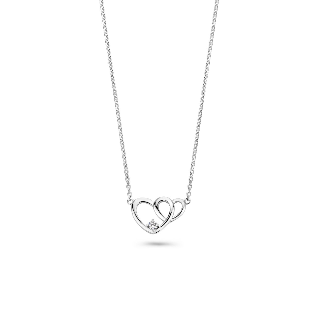 Rosa di Luca zilveren collier met hanger witte zirkonia