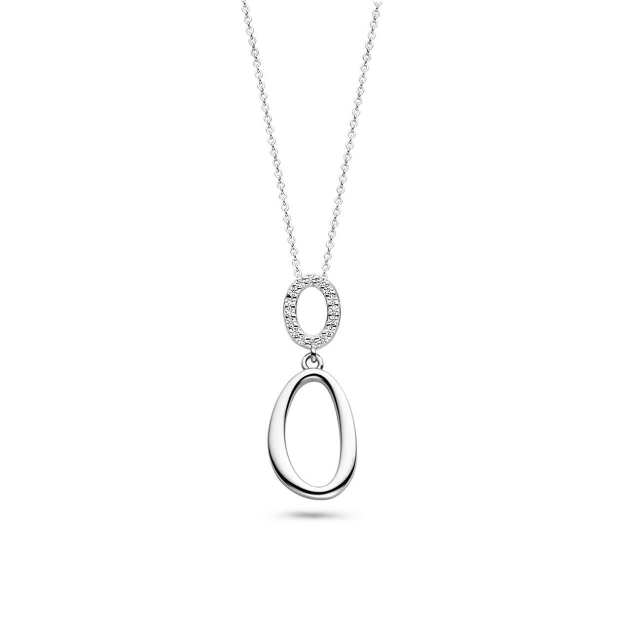Rosa di Luca zilveren hanger zirkonia met collier