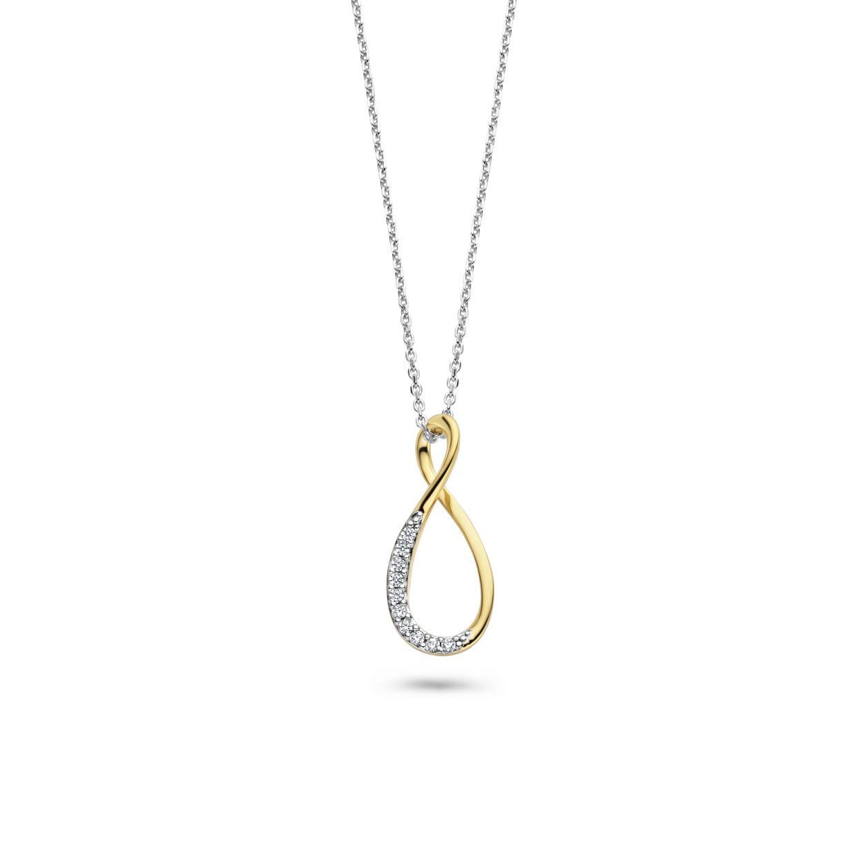 Rosa di Luca zilveren hanger witte zirkonia met collier