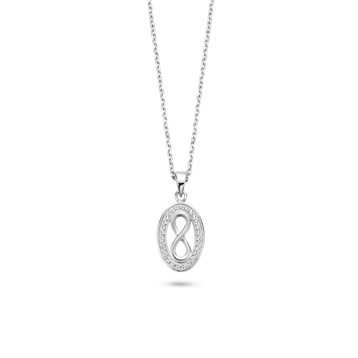 zilveren RdL collier, ovaal+Infinity +cz