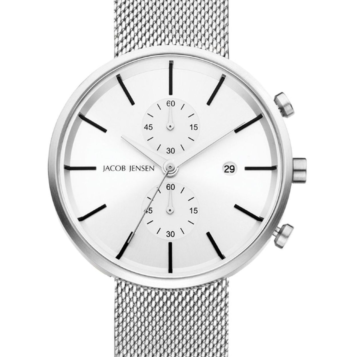 WATCH 625 STAINLESS STEEL SAPPHIRE MESH STRAP JACOB JENSEN "LINEAR"