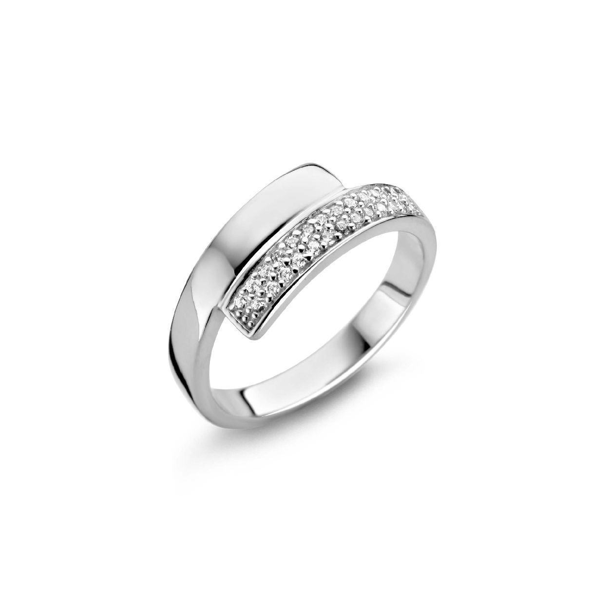 Rosa di Luca zilveren ring zirkonia