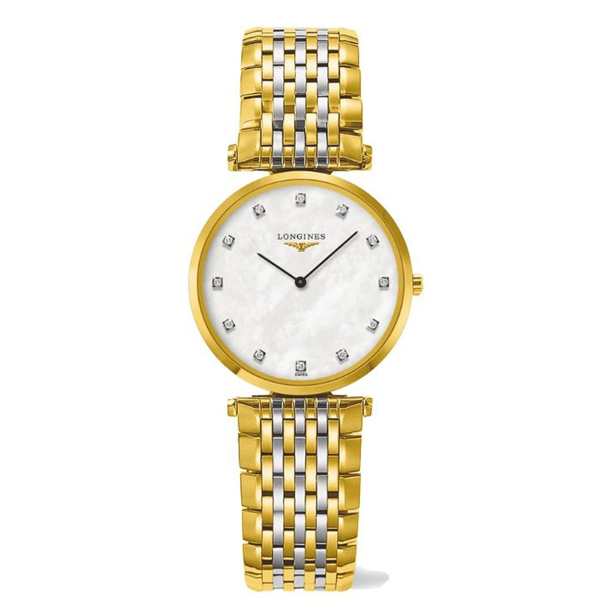 De Longines La Grande Classique L45122877 heeft een klassiek en tijdloos design met een elegante roestvrij stalen bi-color kast en armband. Het horloge is waterbestendig tot 30 meter. Draag dit horloge bij formele gelegenheden of als aanvulling op je dagelijkse outfit voor een vleugje stijl en klasse. Met zijn slanke en verfijnde uitstraling is dit horloge een tijdloze toevoeging aan je collectie. Maak je look compleet met de Longines La Grande Classique L45122877.