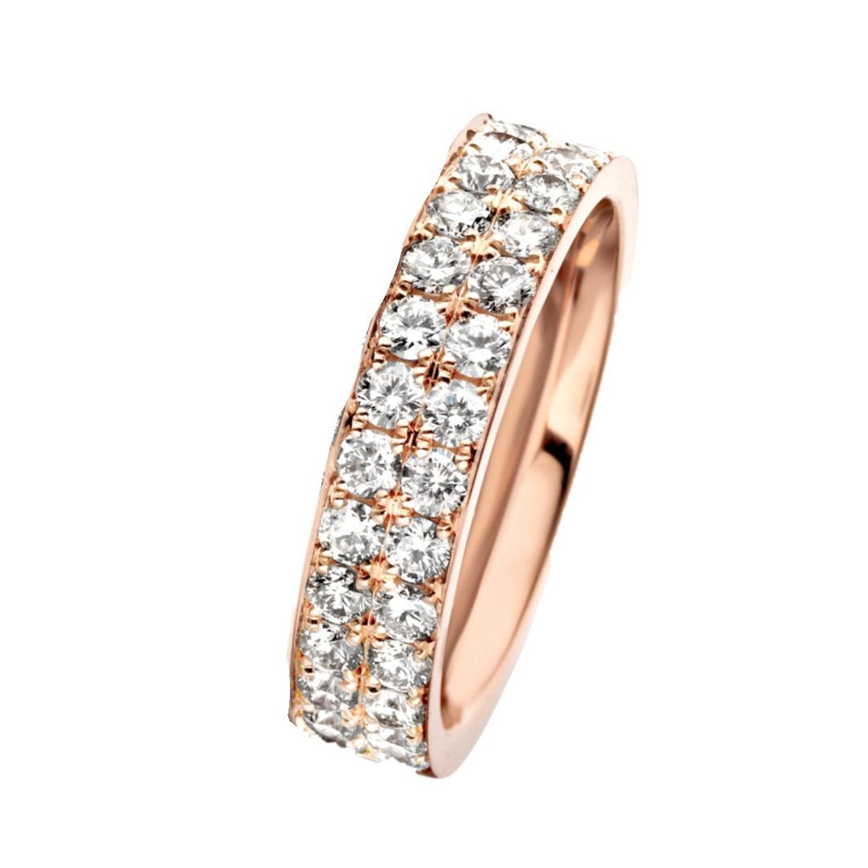Roségouden ring pavé