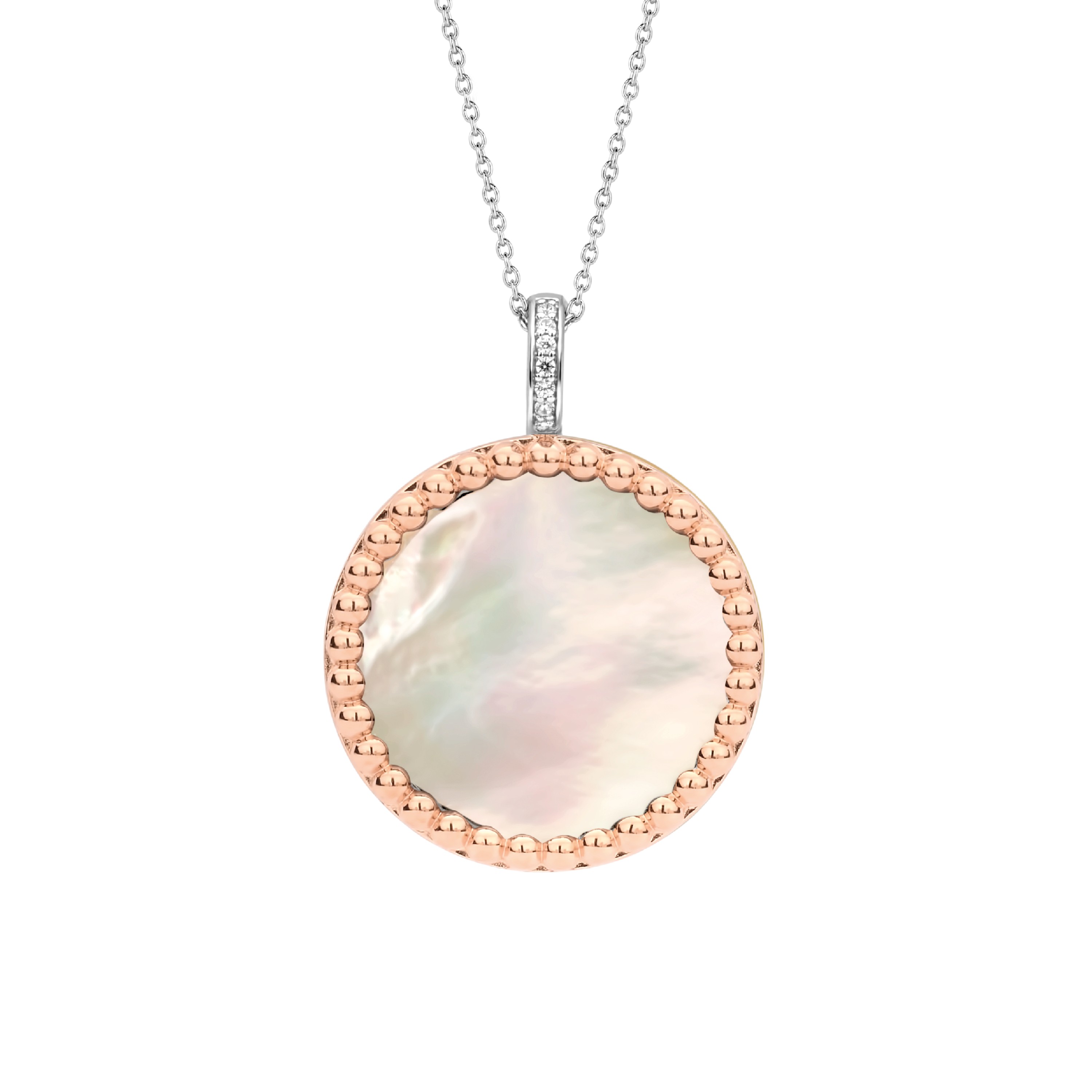 Deze TI SENTO - Milano Hanger 6794MW is gemaakt van Zilver rose plated. De kleurstelling van deze hanger is Parelmoer. Alle TI SENTO - Milano producten worden geleverd in een luxe geschenkverpakking.
