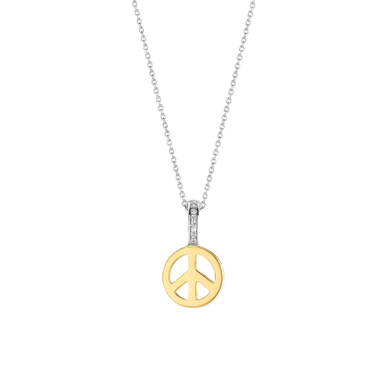 Dit is een Hanger van het merk TI SENTO Milano. Dit sieraad heeft de volgende kleur: Zilver geel verguld