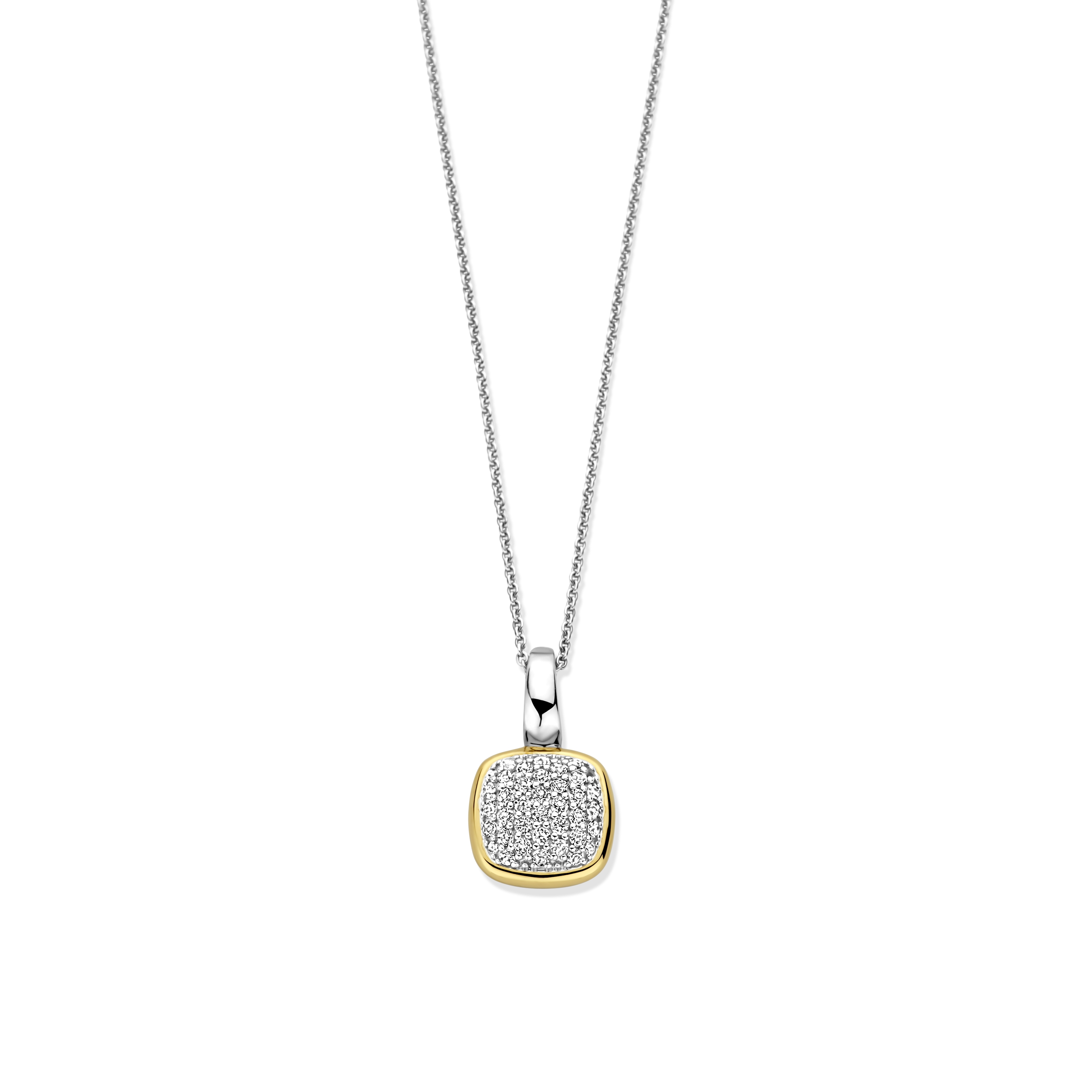 Ti Sento Collier met hanger Verguld met zirkonia steentjes