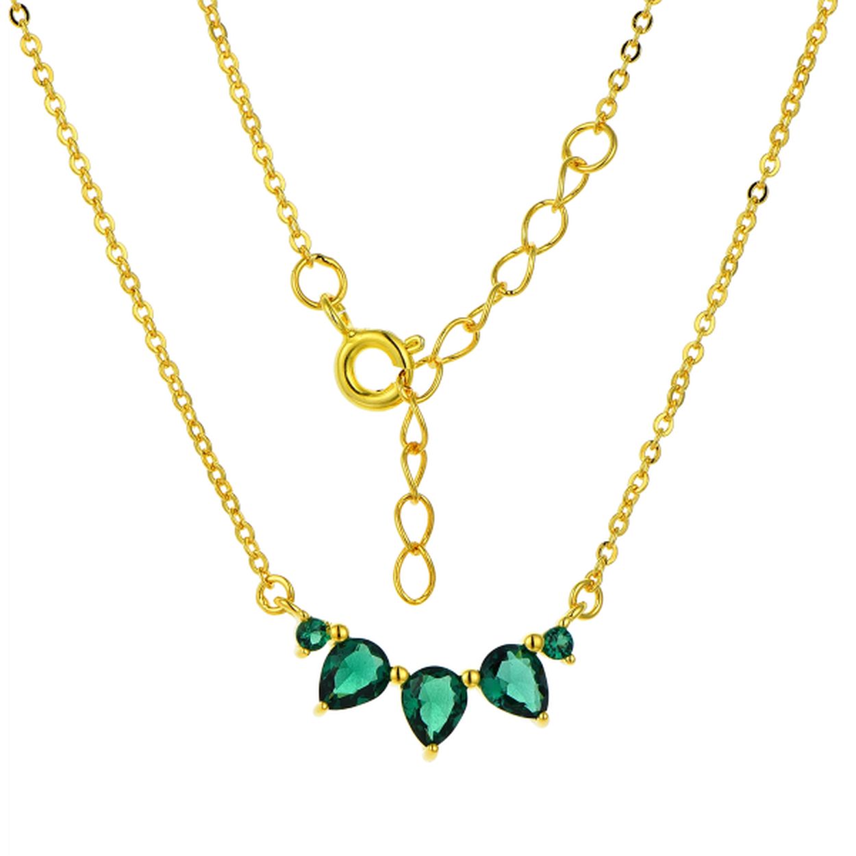 zilveren collier OMD Milla Emerald groen / zilver geel verguld  70146511