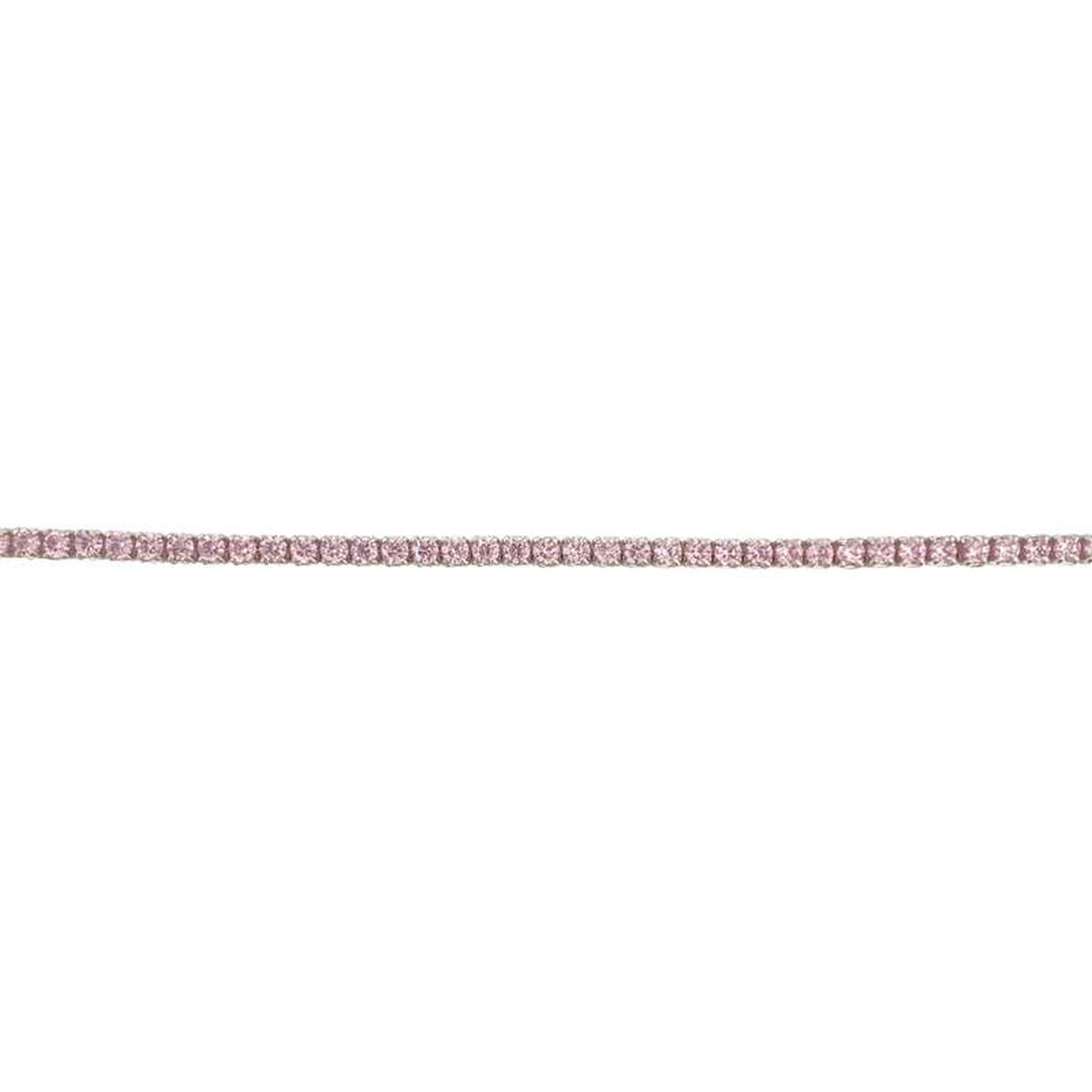 ODM "Tennis roze 1,5CZ" armband (925/gerhodineerd) 15+4cm