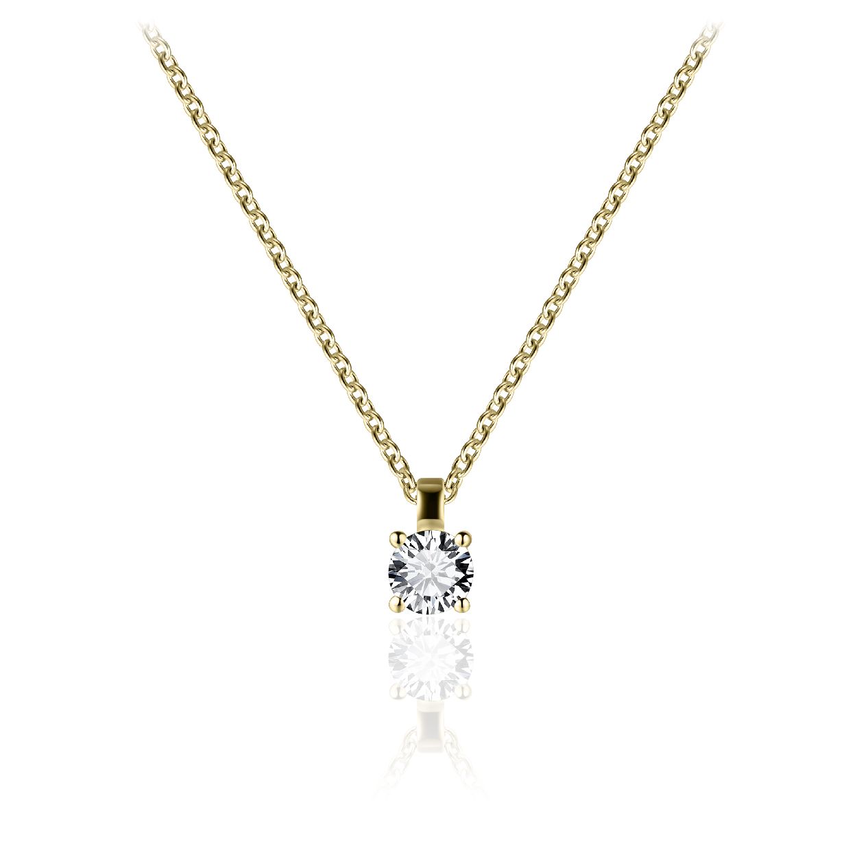 Zilveren collier verguld zirkonia 5mm N1060/5Y 42+3cm