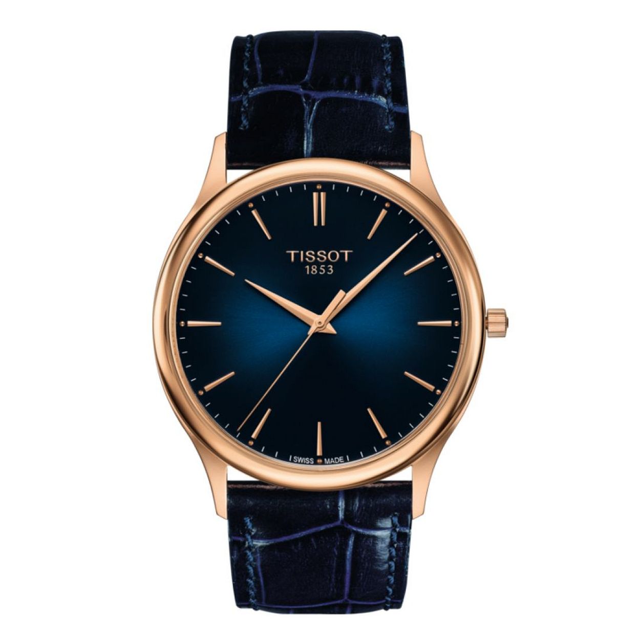 Niets ziet er zo luxe uit als een verfijnd gouden horloge, en de Tissot Excellence gaat nog een stapje verder.
De modellen hebben een 18-karaats rosé- of geelgouden kast en een lederen band die zorgen voor een klassieke look, waarbij vooral de eenvoud van het ontwerp en de sierlijke lange wijzers opvallen.
De zuivere lijnen en de verfijnde kast van dit horloge stralen perfectie en ultieme elegantie uit. Het zit als gegoten dankzij het smalle model, de gladde rondingen en de lederen band.