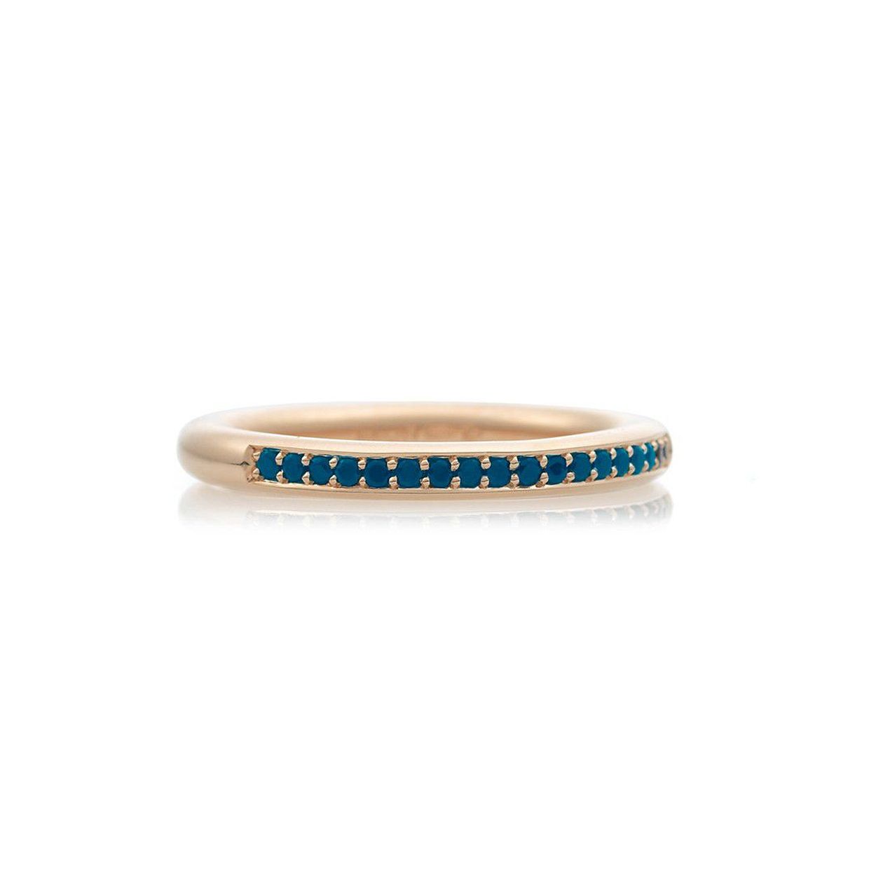 Stax ring ice blue briljant in rosé gouden uitvoering.