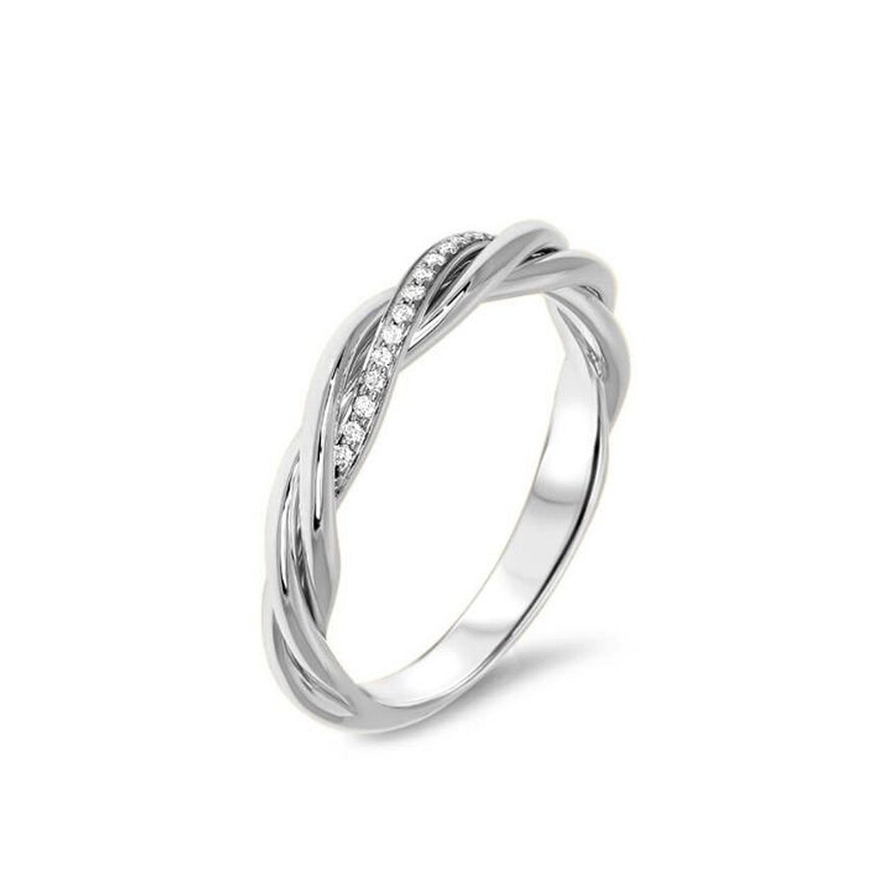 Witgouden ring met briljant