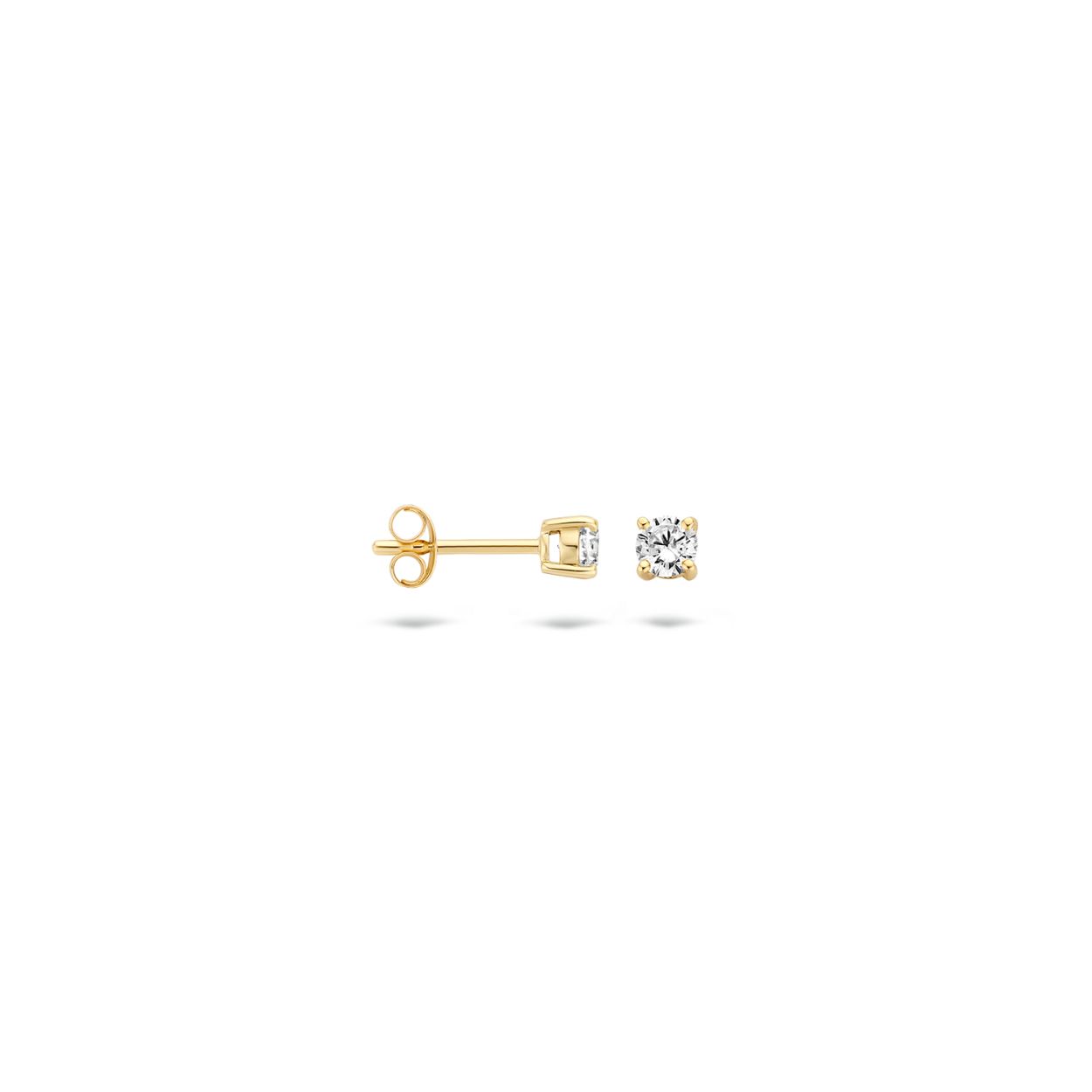 Blush - 14kt geelgouden oorstekers bezet met zirconia's - 7212YZI