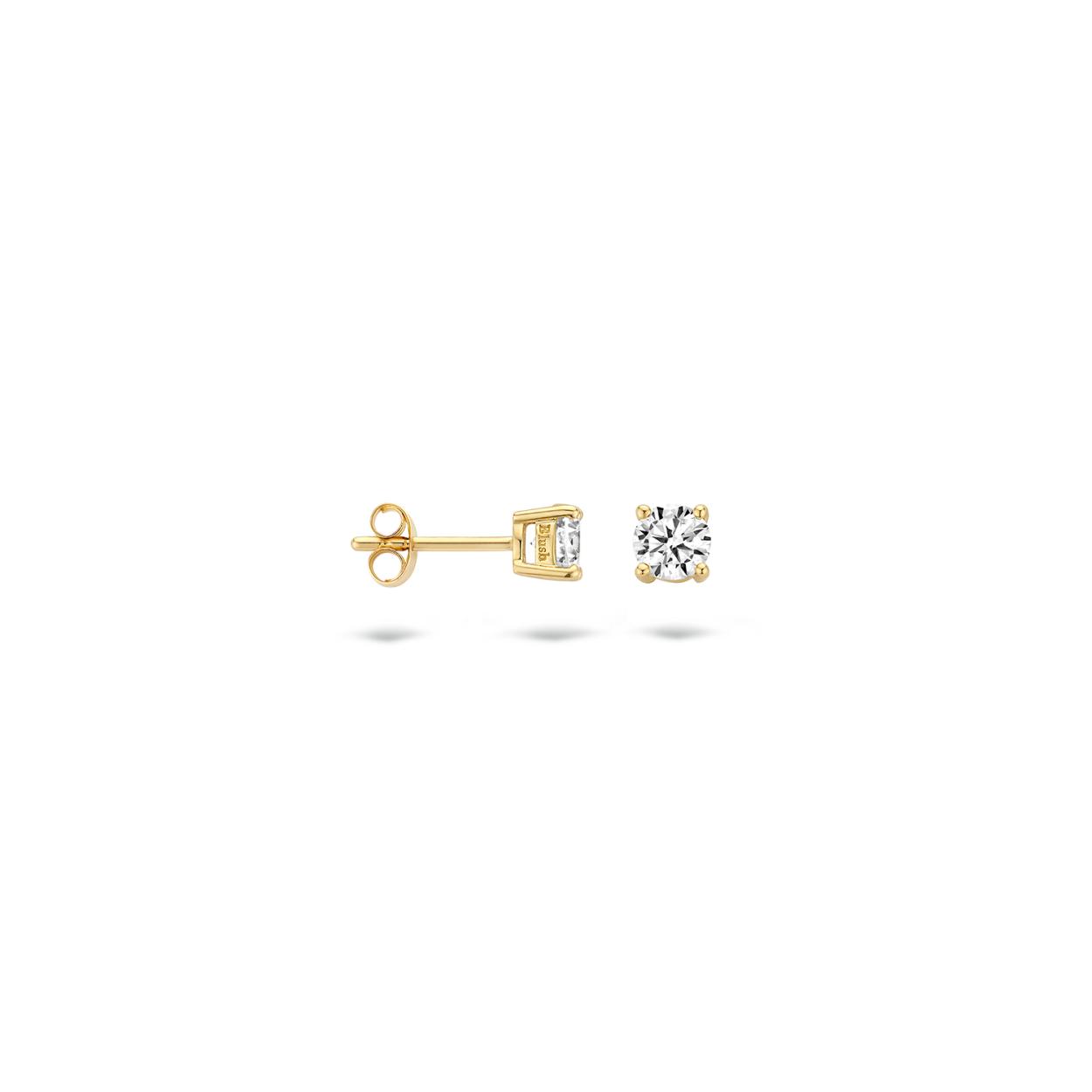 Blush - Geelgouden oorknopjes bezet met 4.5mm zirconia - 7213YZI