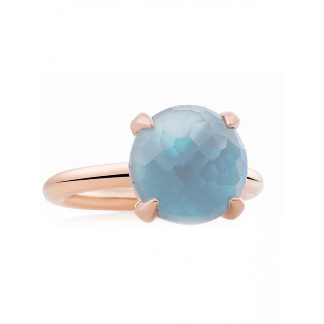 18 krt roségoud
Blauw topaas random