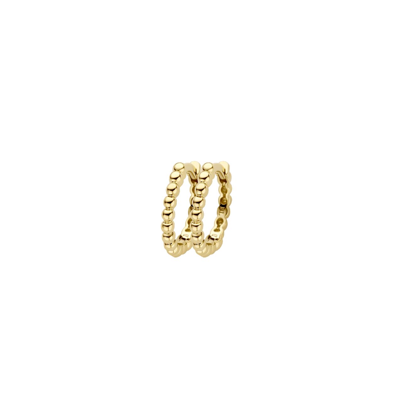 Blush - 14kt geelgouden klapcreolen ovaal bezet met zirconia's - 7264YGO