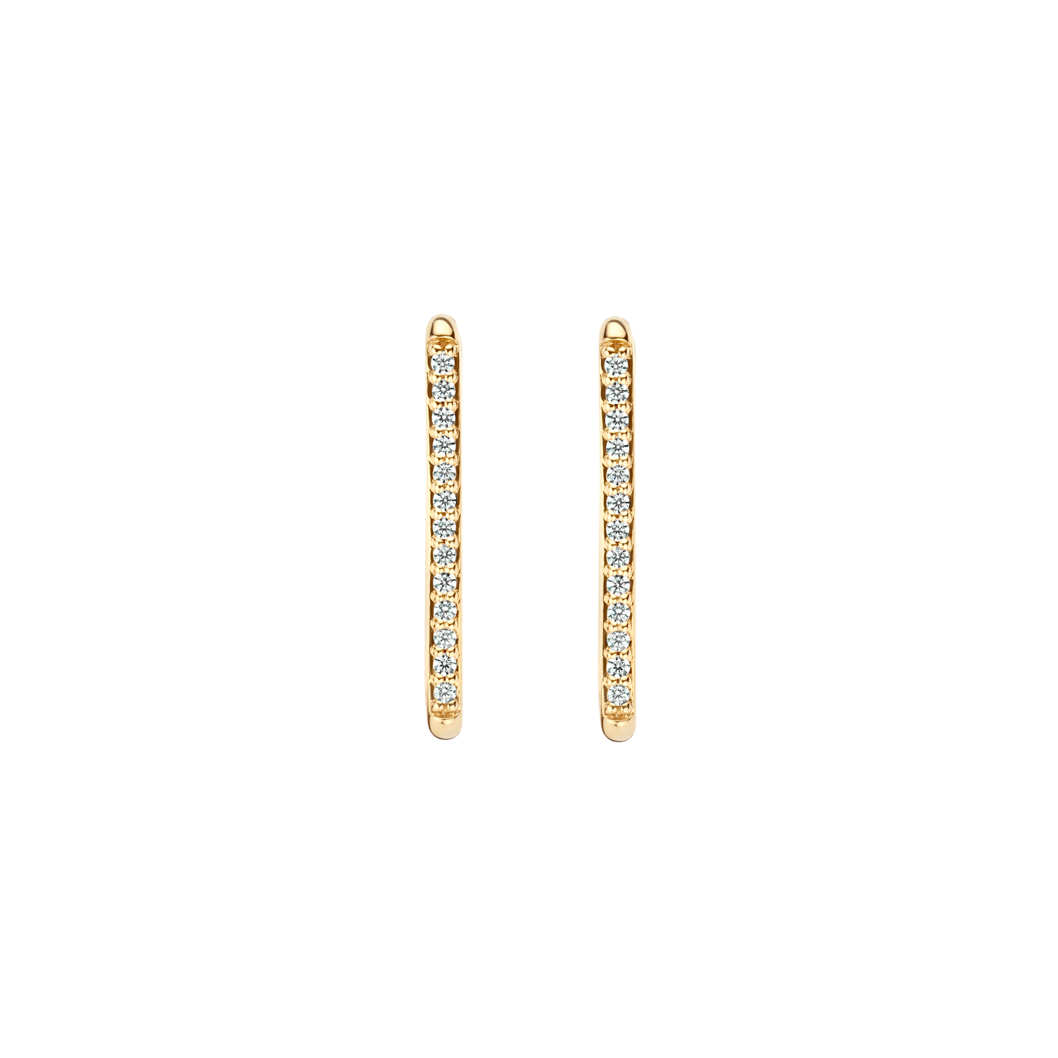 14k geelgouden Blush klapcreolen rechthoekig