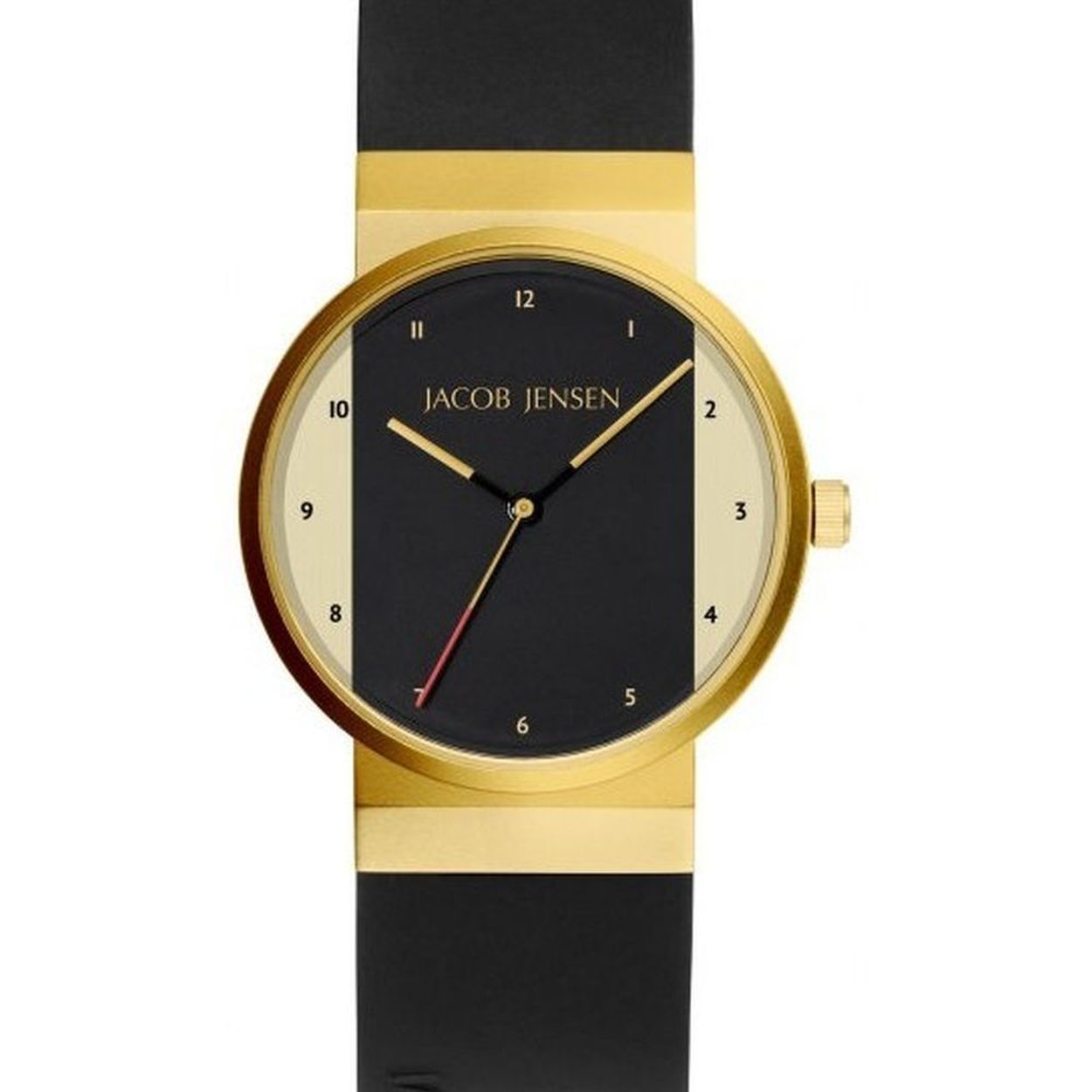 Dit Jacob Jensen dameshorloge is van edelstaal doublé en de horlogeband is van mooi zwart siliconen. Dit horloge heeft een quartz uurwerk waarop de tijd analoog wordt weergegeven. Ook de kleur zwart van de wijzerplaat van deze Jacob Jensen New Line 744 past perfect bij het geheel. Het materiaal glas van dit model is mineraal glas, en het horloge is 3 ATM (handen wassen) waterdicht.