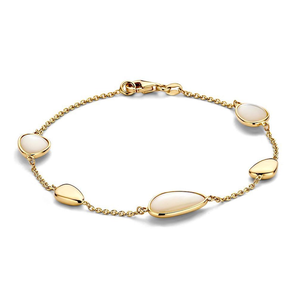 Geelgouden armband met parelmoer