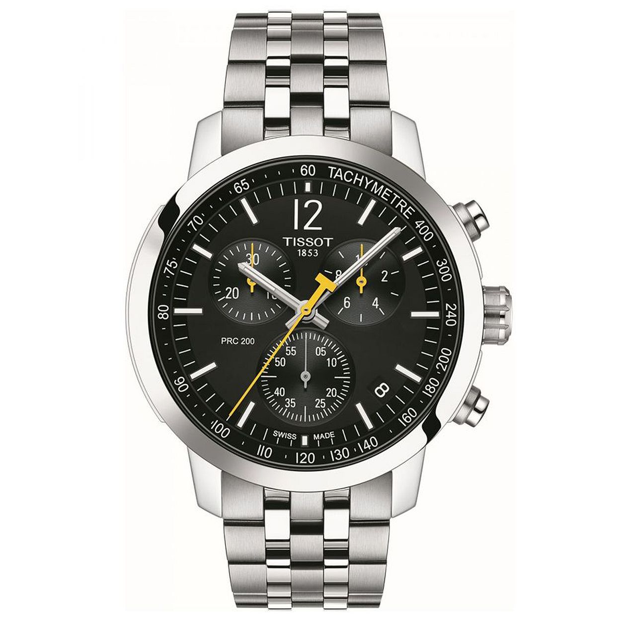De PRC 200 heeft een ontwerp met een smallere lunette waardoor de wijzerplaat erg groot lijkt, dit zorgt voor een moderne uitstraling en duidelijk zicht op de tijd. Het horloge is waterdicht tot 20 bar (200 meter) en is uitgerust met een tachymeter, een geschroefde kroon en een geschroefde achterdeksel. Geïnspireerd door de Tissot PRS 200-collectie, wilden we deze lijn een meer klassieke uitstraling geven met behoud van de sportieve stijl.

Diameter:43 mm
316L roestvrijstalen behuizing
Schroef-down kroon en caseback
Zwitsers kwartsuurwerk
Krasbestendig saffierglas