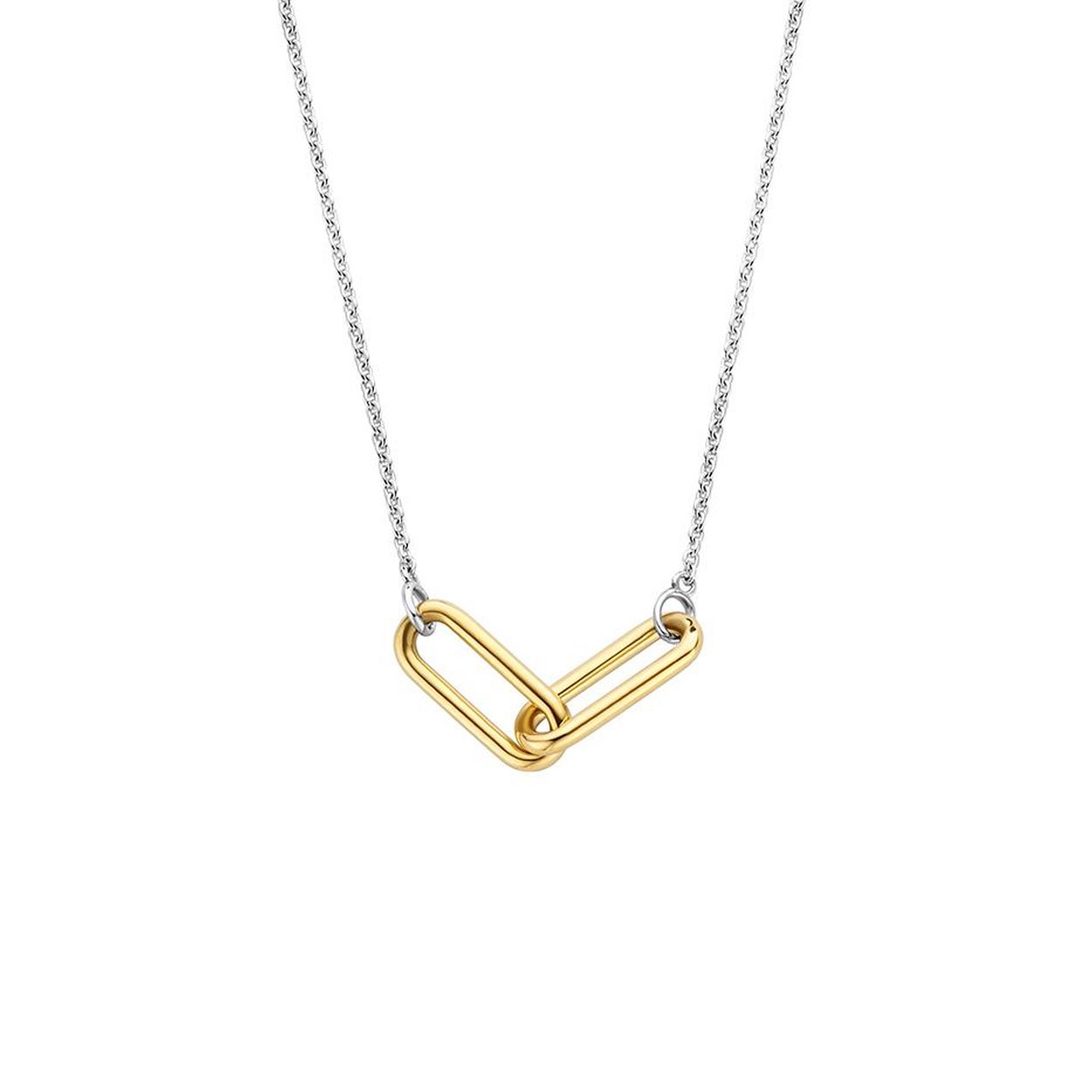 Dit is een Collier van het merk TI SENTO Milano. Dit sieraad heeft de volgende kleur: Zilver geel verguld