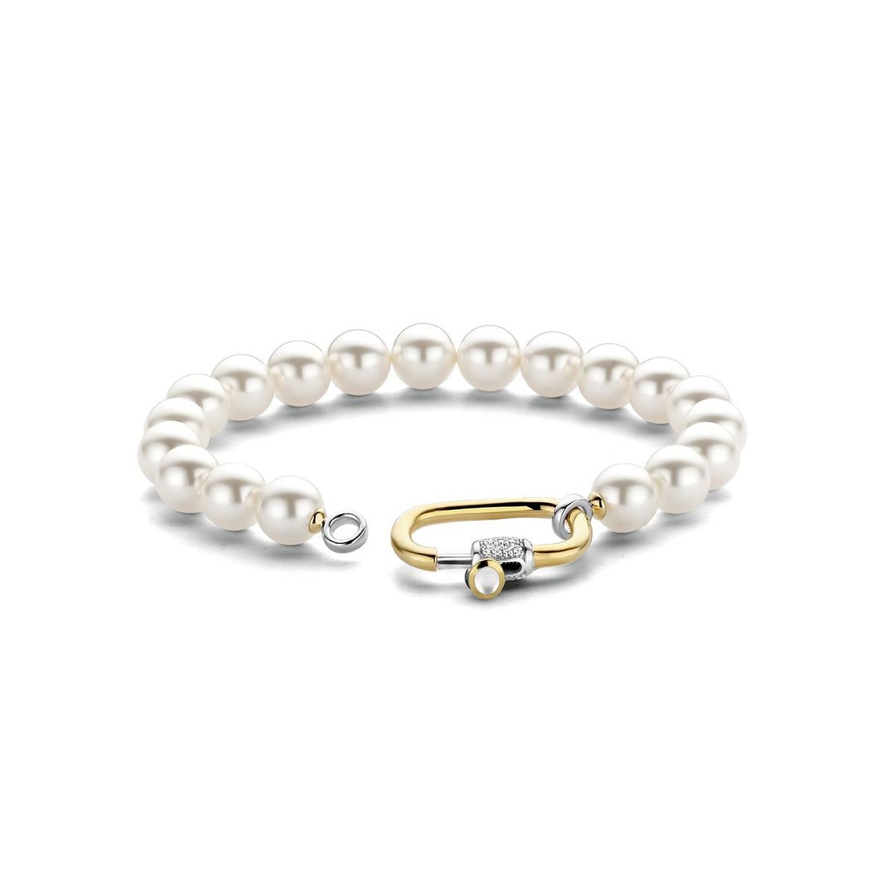 Dit is een Armband van het merk TI SENTO Milano. Dit sieraad heeft de volgende kleur: Wit parel