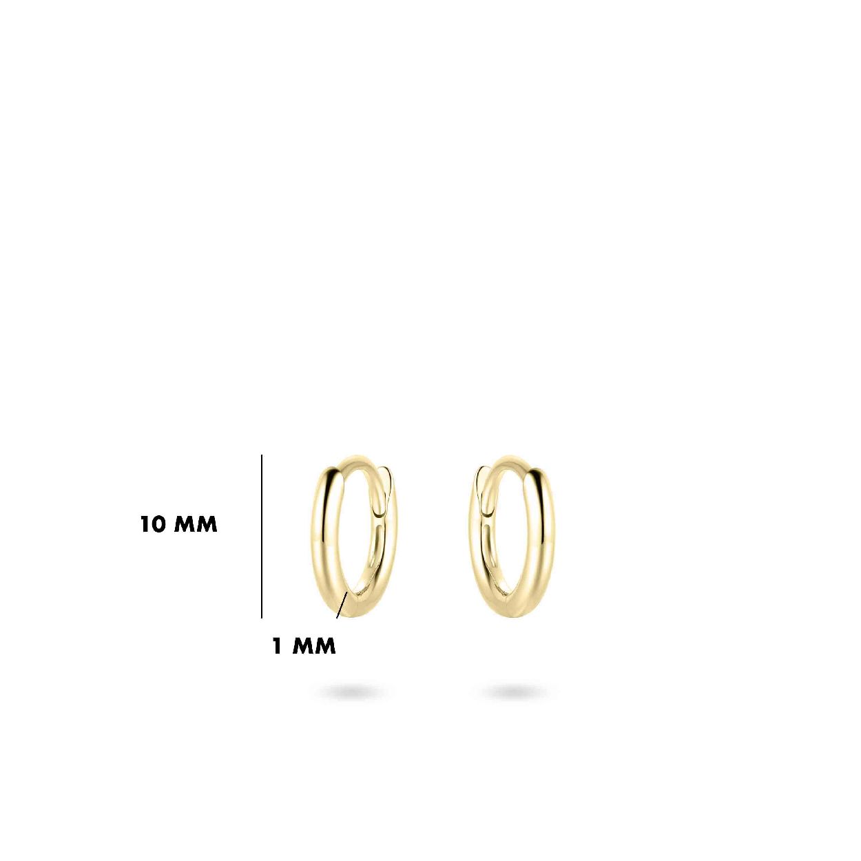Gisser Jewels Zilver oorringen goud VGKCL1/10