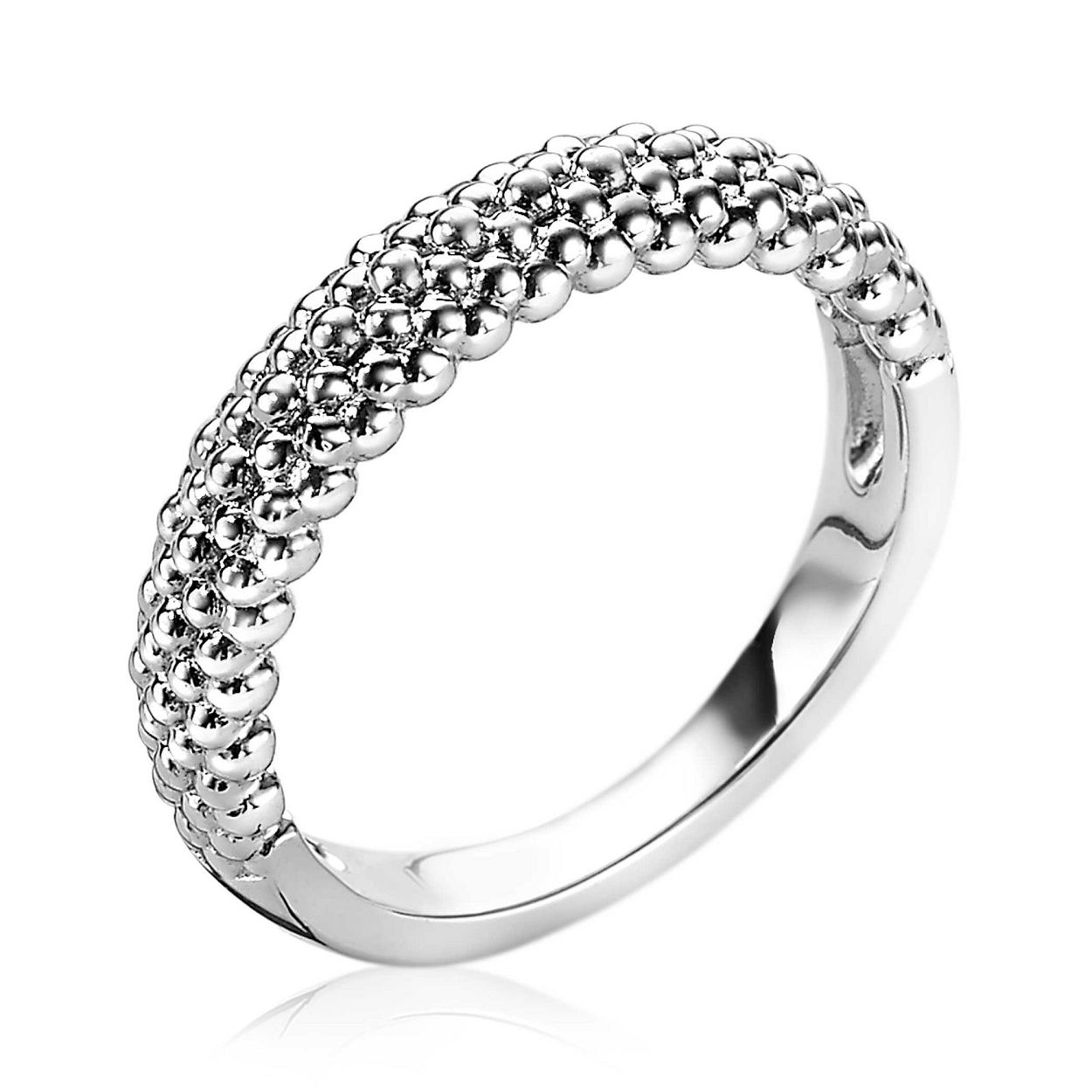 Zinzi ring, zilver, met bolletjes