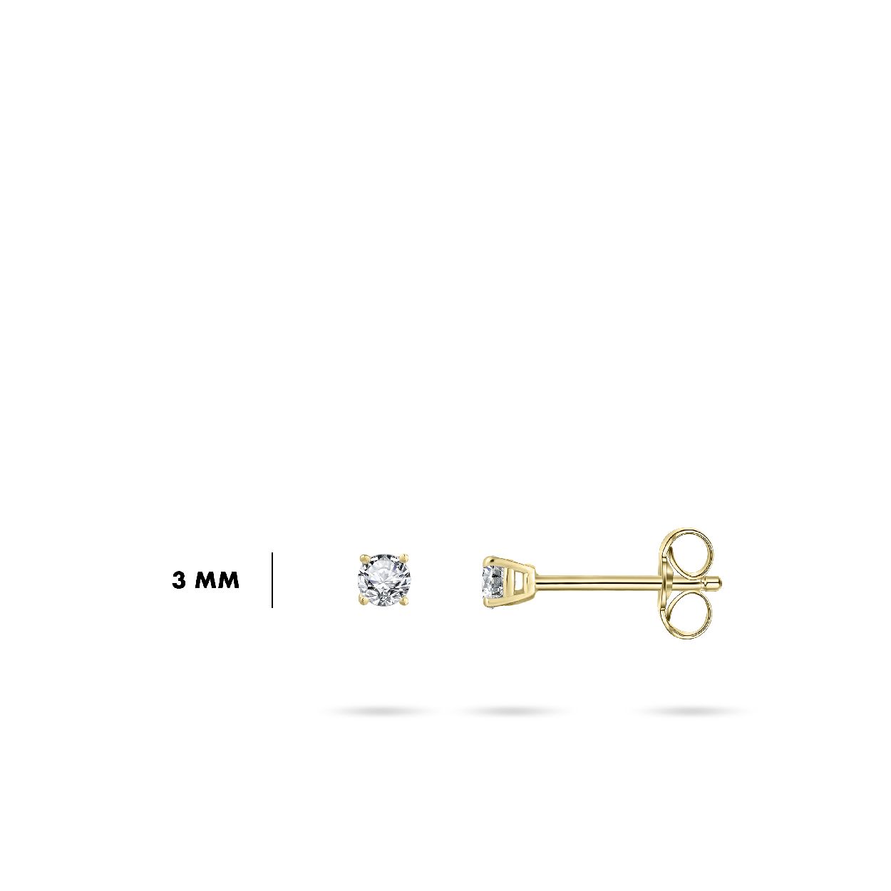 Gisser Jewels Zilver oorstekers goud VGE037/3