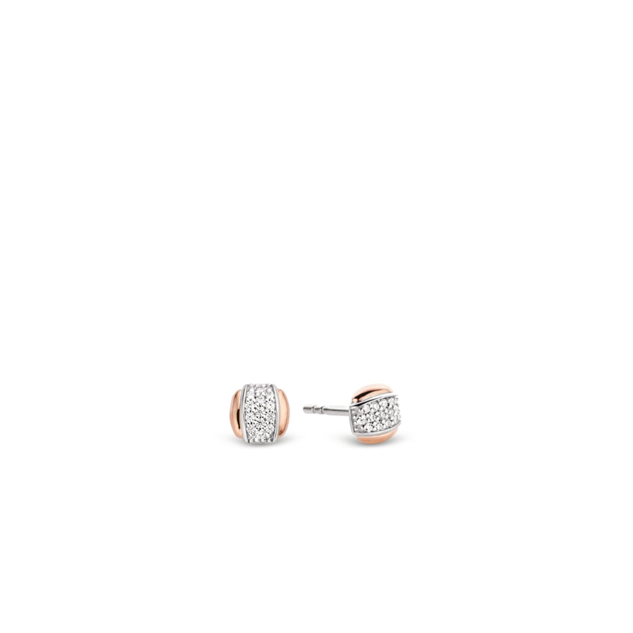 Deze rosé goud vergulde TI SENTO - Milano-oorknopjes 7799ZR met pavé witte zirkonia zijn stijlvol en elegant. Ze zijn uniek op hun eigen manier.