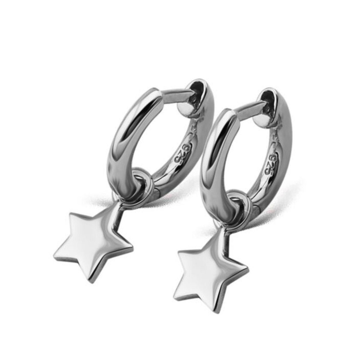 zilveren klapoorringen met hanger