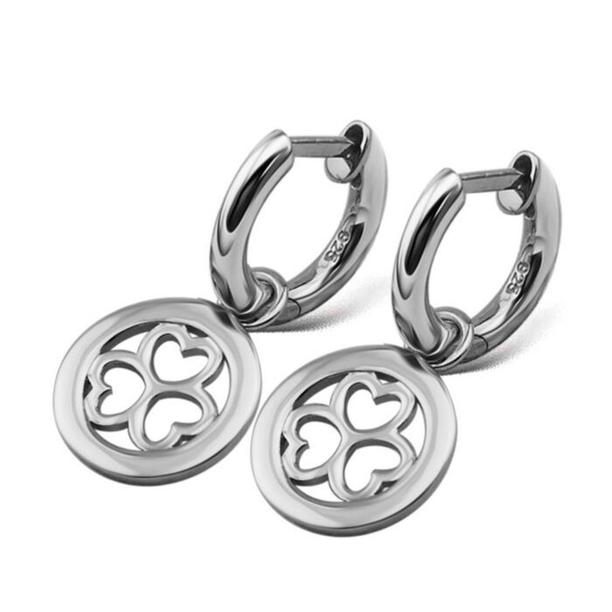 zilveren klapoorringen met hanger