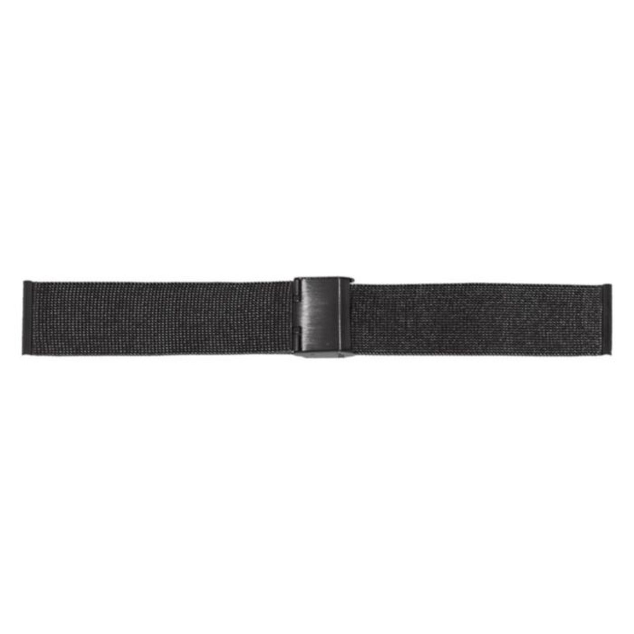 18 mm staal milanaiseband pvd zwart