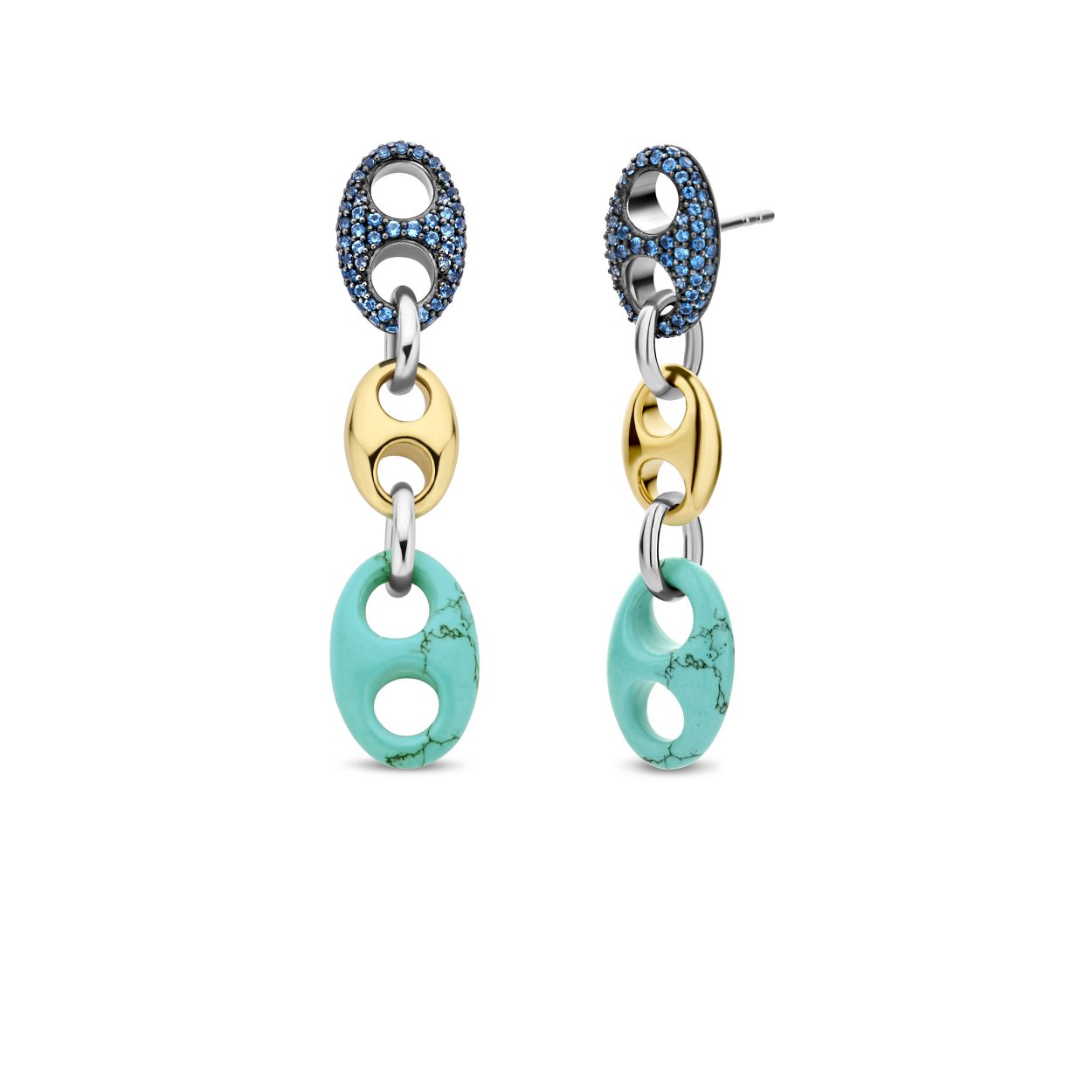 Deze TI SENTO - Milano Oorbellen 7881TQ zijn gemaakt van Zilver gold plated. De kleurstelling van deze oorbellen zijn Turquoise. Alle TI SENTO - Milano producten worden geleverd in een luxe geschenkverpakking.