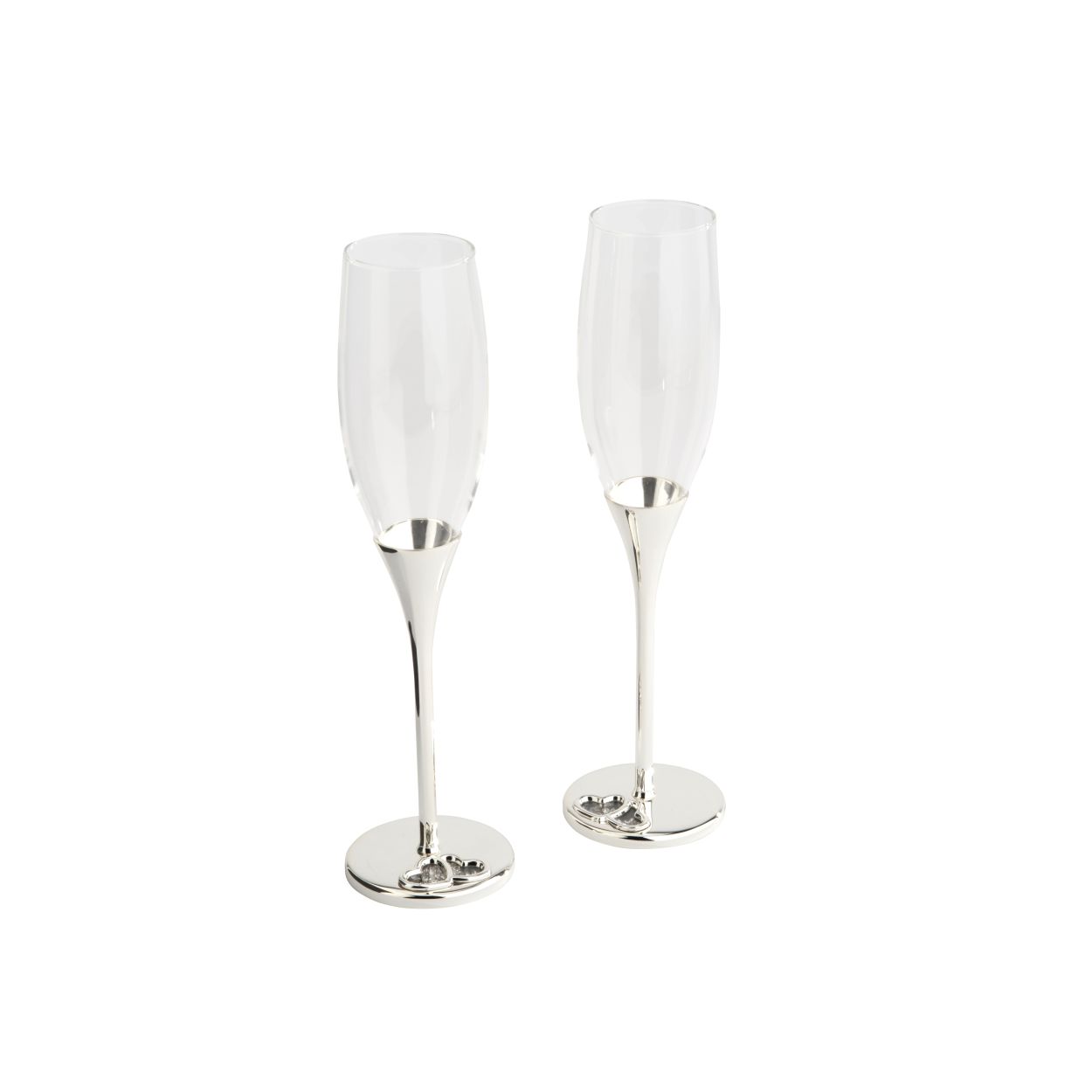 Champagneglazen hart 'Crystal', set van 2