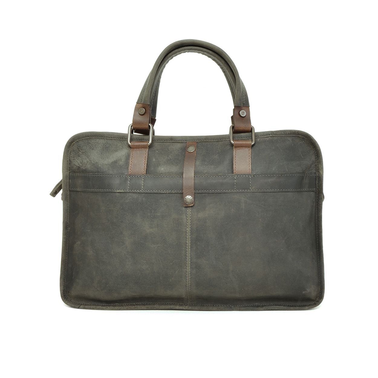 Less is more. Deze slanke, functionele en doelbewuste tas doet precies datgene wat je verwacht: je tablet, documenten en andere spulletjes vervoeren en dat op een bijzonder stijlvolle manier. Behalve aan de twee handvatten kun je de tas comfortabel crossbody dragen d.m.v. de bijgeleverde brede schouderband. Ideaal voor bijvoorbeeld op de fiets of in het OV. Het hoofdvak heeft een verstevigd vak voor je tablet of kleine laptop. Verder is er genoeg ruimte voor A4 documenten en heeft de slanke tas een handig ritsvak aan de achterkant. Het fijne voorvakje waarin je telefoon zijn plek vindt sluit je stijlvol met een bruin lederen riempje. Het bruine tuigleder van de details contrasteren heel gaaf tegen de speciale �military� kleur waarin deze tas is uitgevoerd.