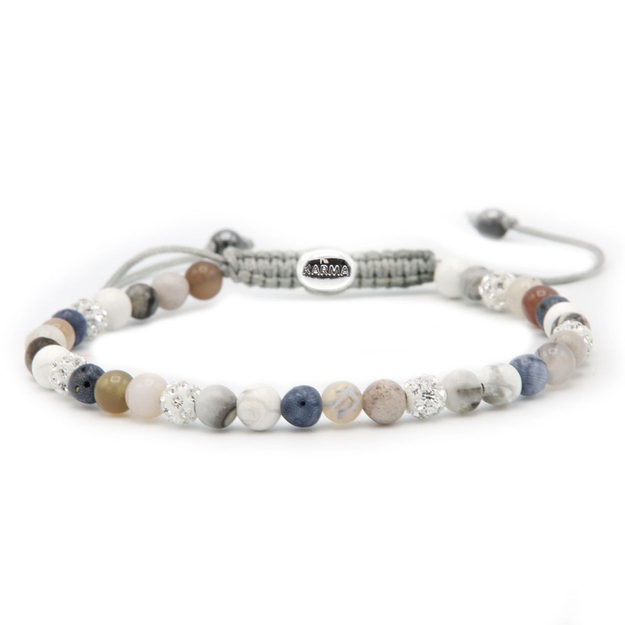 Karma armband Spiral Blue Moon XXS (wit kristal)
