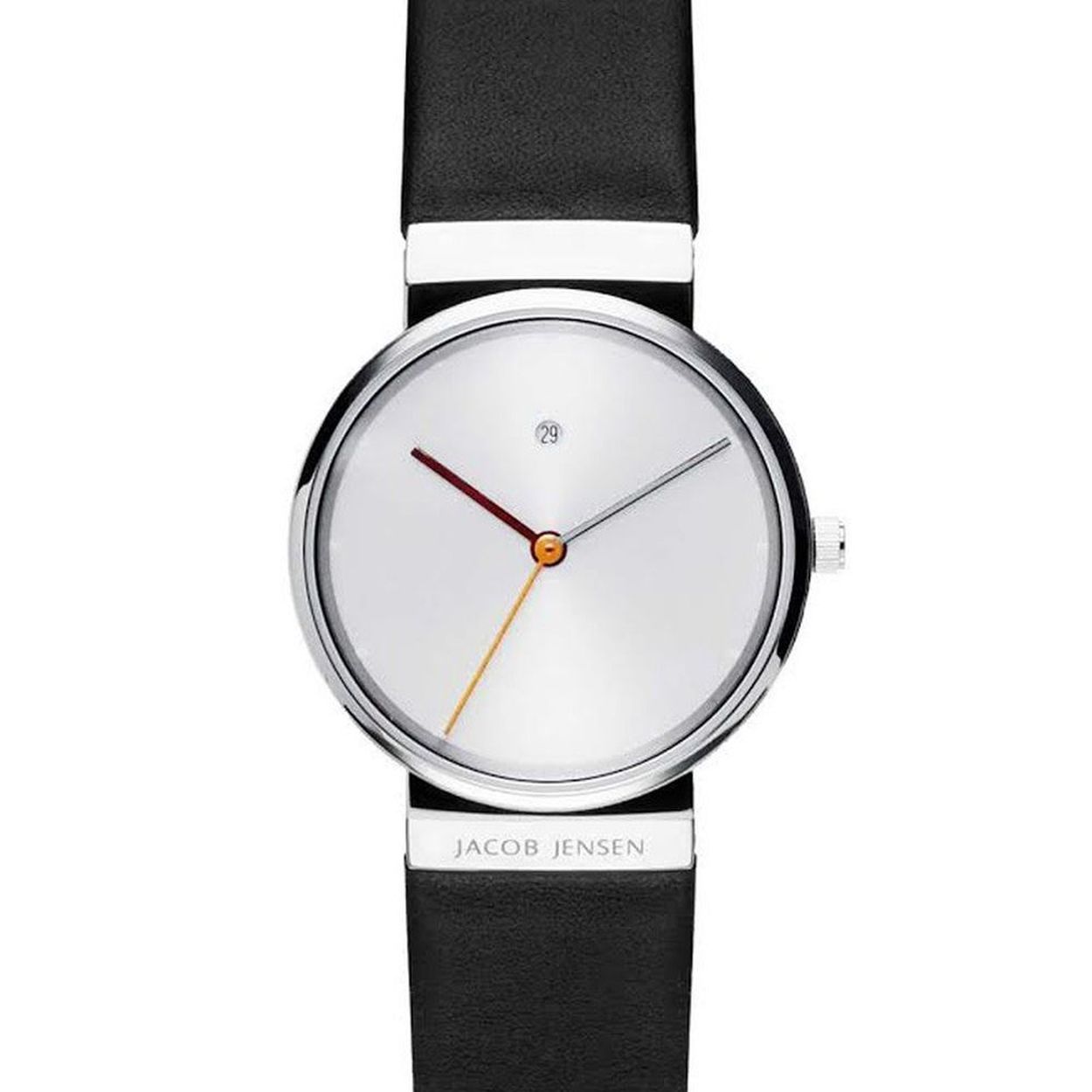 2 jaar garantie  | oor dit Jacob Jensen dameshorloge is er voor de kast gebruik gemaakt van het materiaal edelstaal en voor de band van leder. Dit model heeft een quartz uurwerk. Je moet ook zeker even naar de kleur grijs van de wijzerplaat van deze Jacob Jensen Dimension 850 kijken, deze is perfect af te lezen. Het horloge is 3 ATM (handen wassen) waterbestendig.