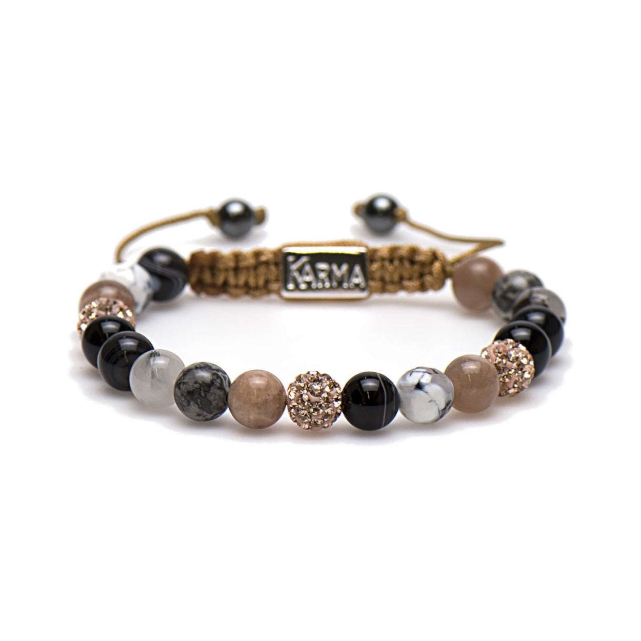 De Karma kralen armband, is een prachtig accessoire.. Het bevat geen nikkel en heeft geen glans. Draag deze armband als een subtiel en stijlvol dagelijks accessoire. Combineer met andere armbanden voor een gelaagd effect of draag hem solo voor een verfijnde look. Perfect voor elke gelegenheid!
