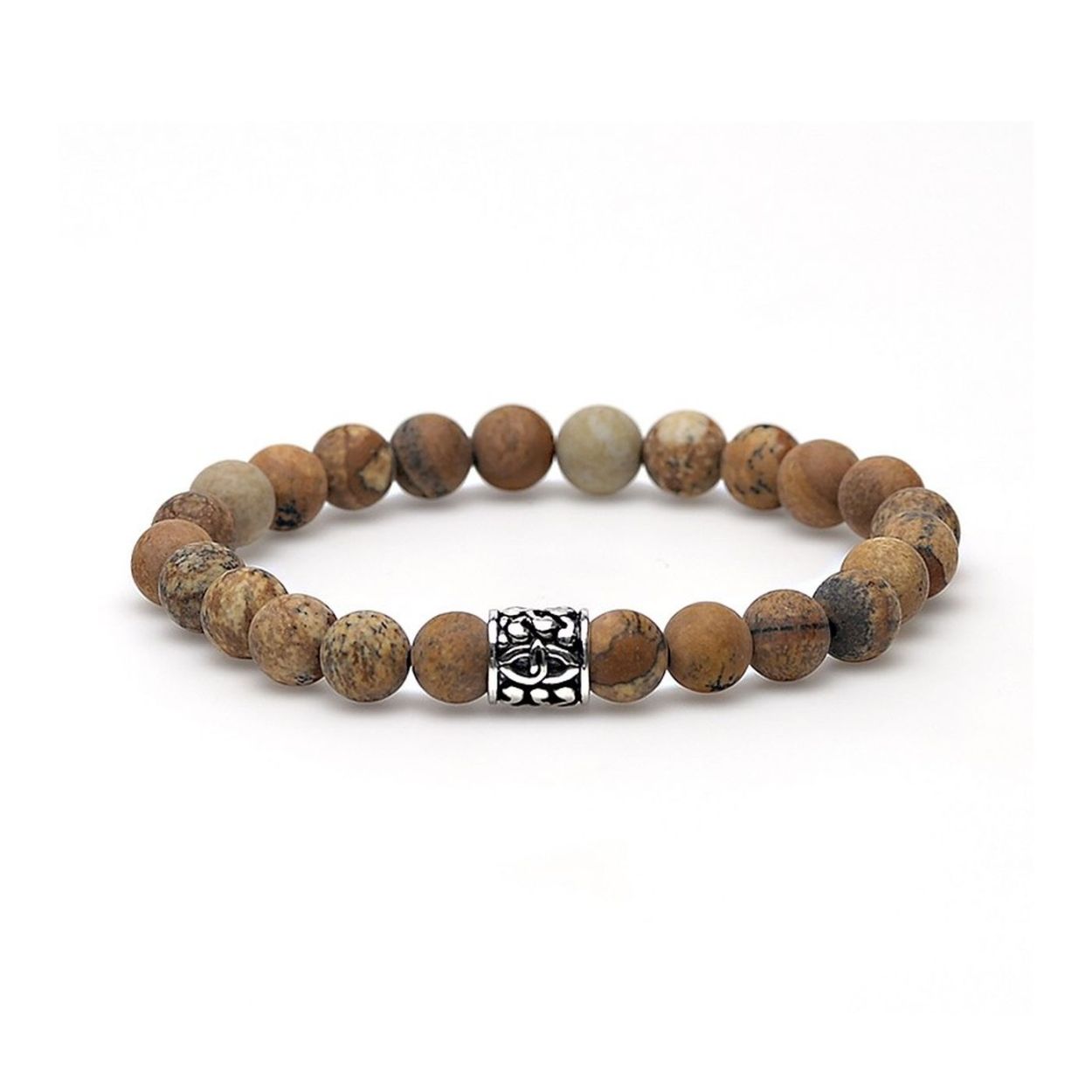 KARMA ARMBAND KAR-86421 Woodcraft Silver Bead 8MM.
Hoe Gaaf zijn deze natuurstenen? Elke steen heeft zijn eigen kleur. Iedere armband is uniek en kan afwijken van de product foto.