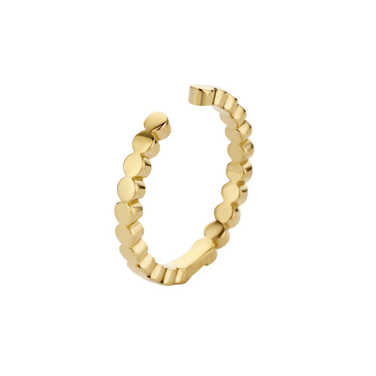 M01R5191G-52 GOUDKLEURIG MAAT 52 Deze ring heeft een goldplating en geeft jouw Trista ring weer een hele andere look. Geweldig om te combineren met een van de vele meddy's in de Twisted ring Trista!