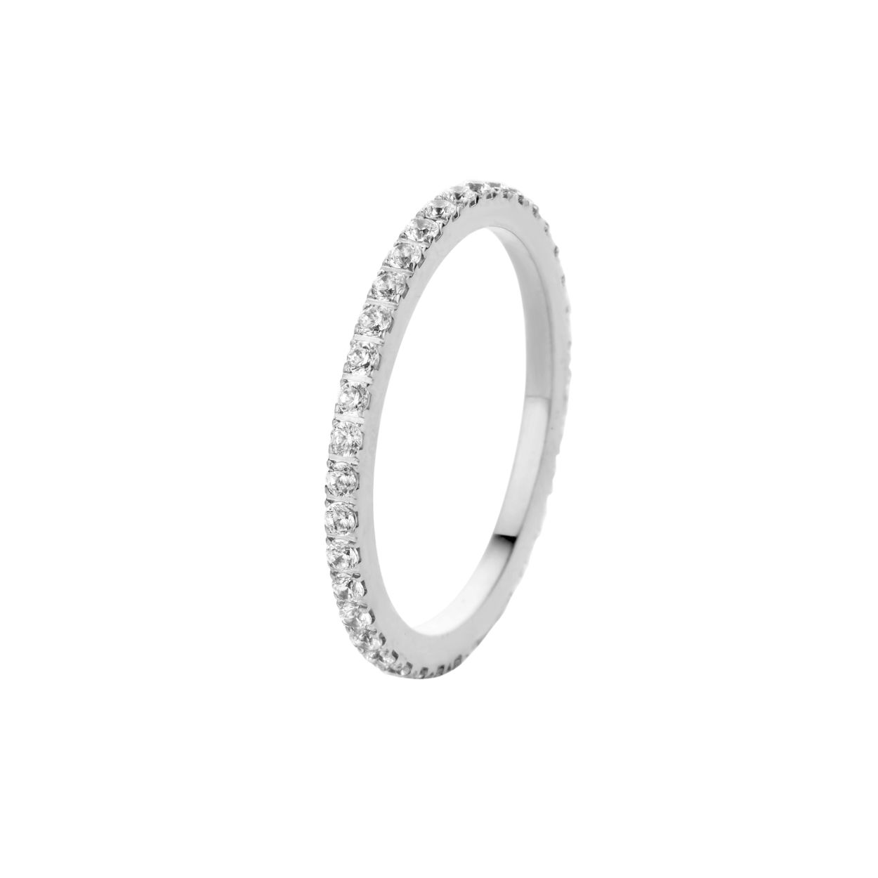 Melano friends sade cz ring - zilverkleurig + crystal - dames - maat 48