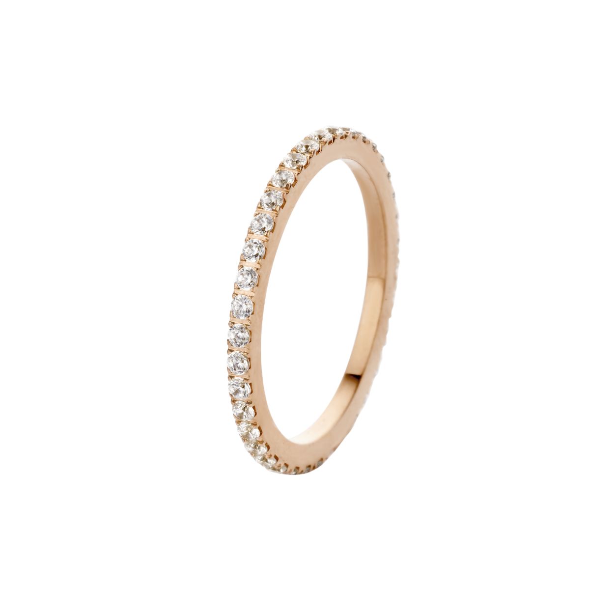 Melano friends sade cz ring - rosekleurig + crystal - dames - maat 50