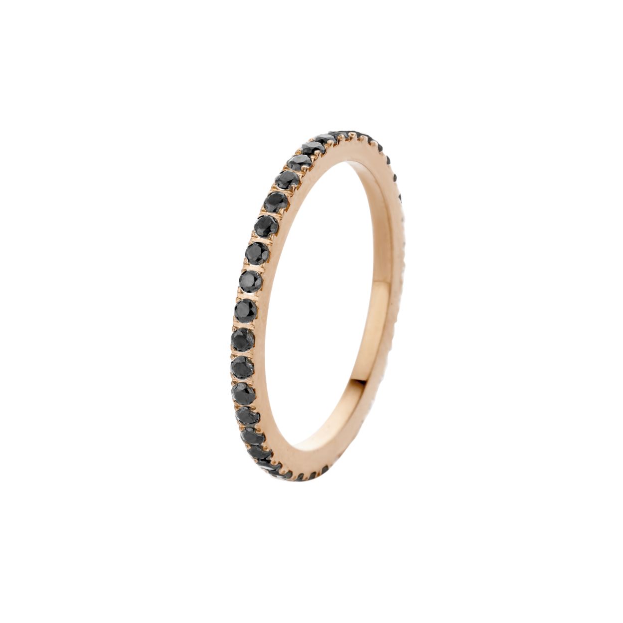 Melano friends sade cz ring - rosekleurig + black - dames - maat 58