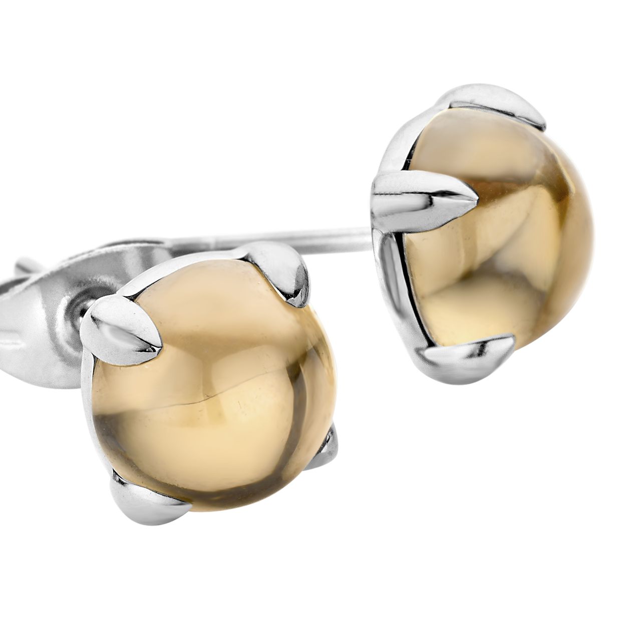 Melano friends adele oorbellen - zilverkleurig + salmon - dames - 8mm