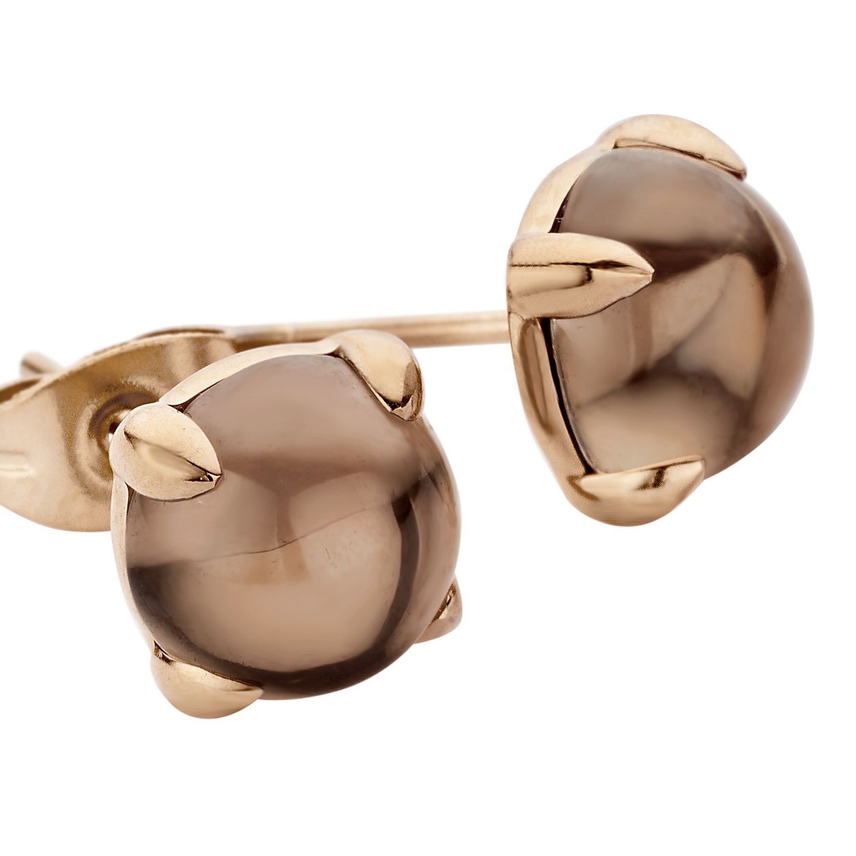 Melano friends adele oorbellen - rosekleurig + smoked topaz - dames - 8mm