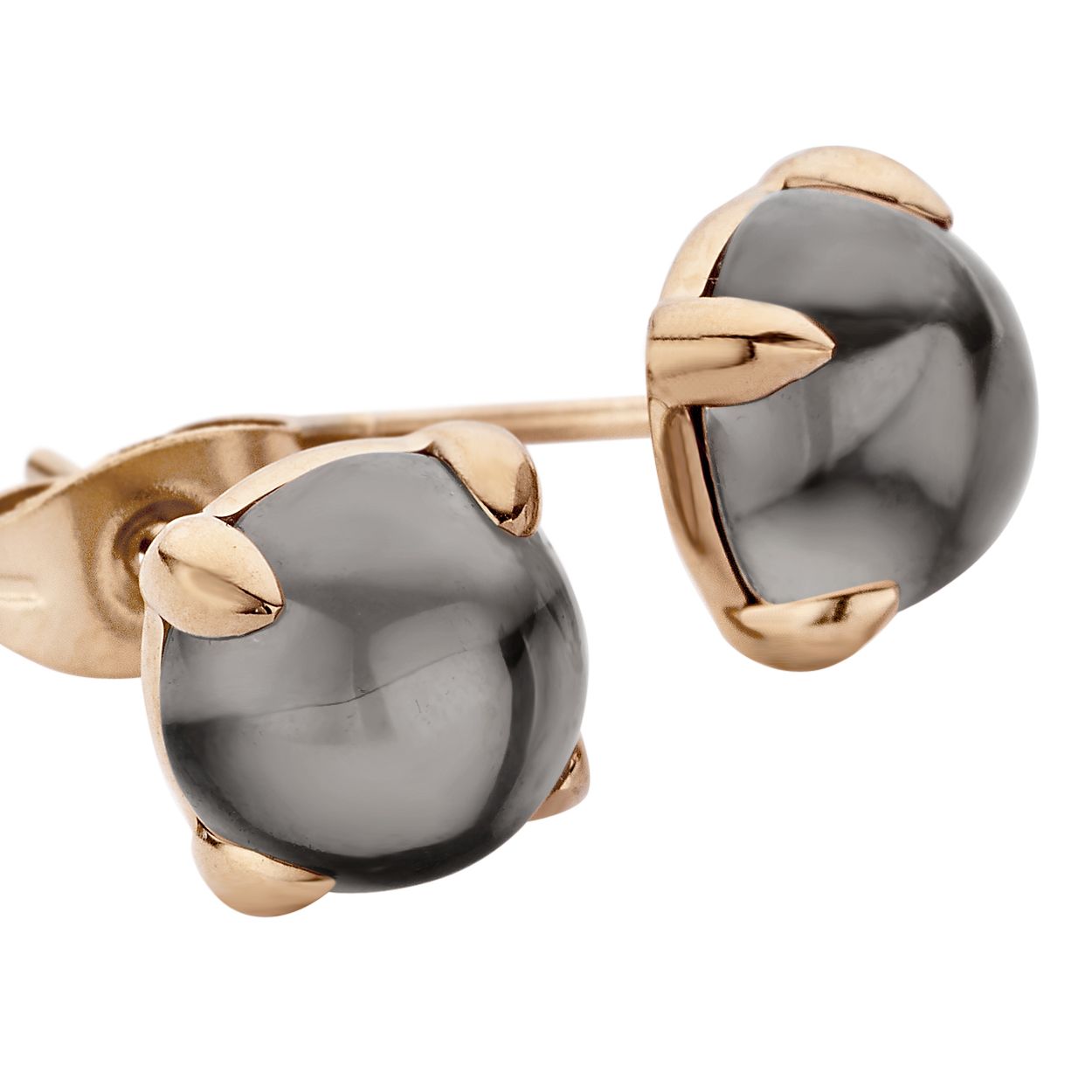 Melano friends adele oorbellen - rosekleurig + transparant black - dames - 8mm