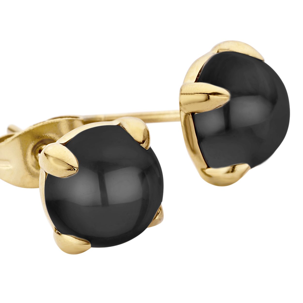 Melano friends adele oorbellen - goudkleurig + black - dames - 8mm